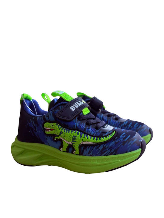 Kids Sneakers Anatomic with Hoop & Loop Closure and Blue Lights