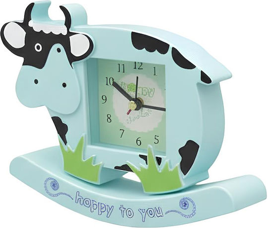 Avizar Analoge Wecker Kinder Kuh Design Happy To You Modell Blau