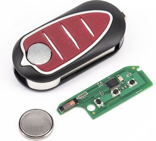Foldable Car Key Shell with Blade with 3 Buttons for Alfa Romeo