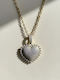 Chrysothemiss Γυναικείο Κολιέ Luna Heart Καρδιά Λευκές Πέτρες Ζιργκόν