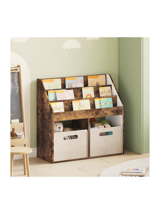 Kids Wooden Bookcase Brown 72.5x29.5x69cm