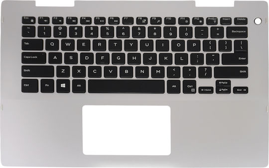 Laptop Keyboard Palmrest Dell Inspiron 14 5482 14 5485 5491 2-in-1 5481 1wp11 41kvj 041kvj Ctpk0 0ctpk0 310mw 0310mw 4k3r3 04k3r3 9294m 09294m 460.0f90e.0001 Vgr8n V04yj US Silver Code 40824uspalm
