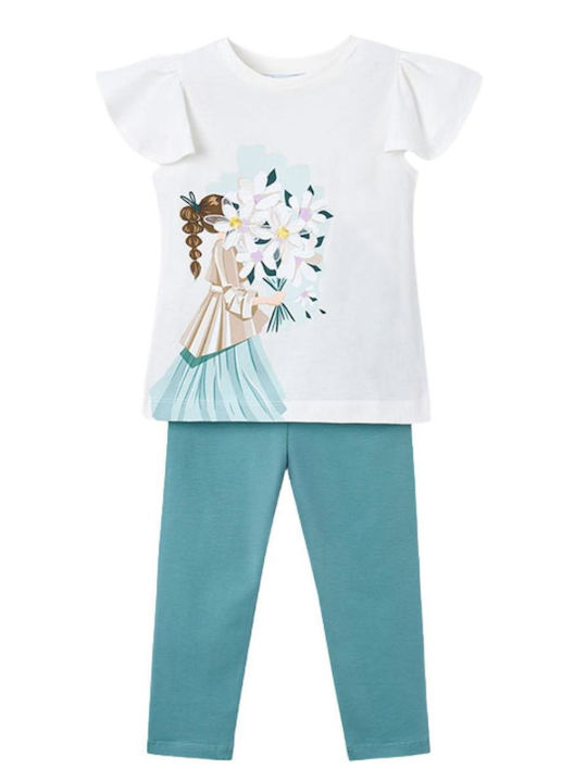 Kids' Set with Leggings Summer 2pcs White
