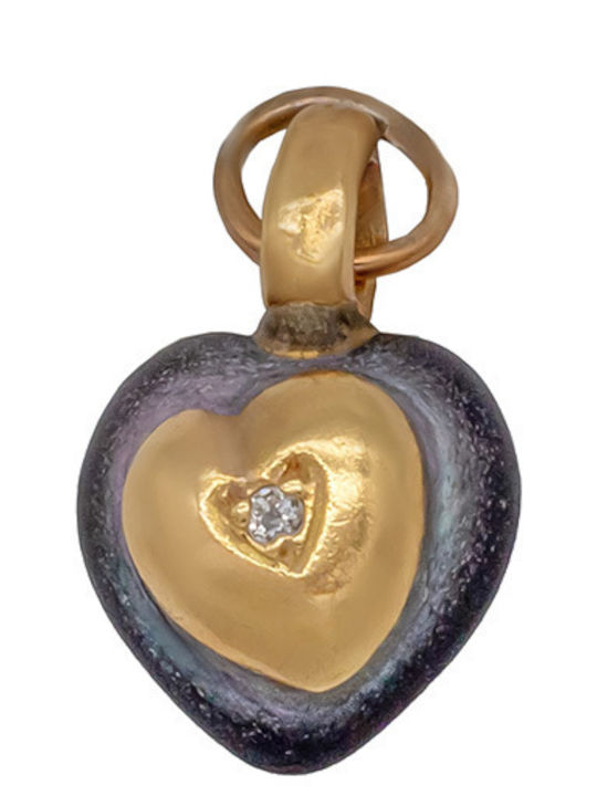 Savvas Design Charm with Stones from Gold 14K with Zircon AMEN03030