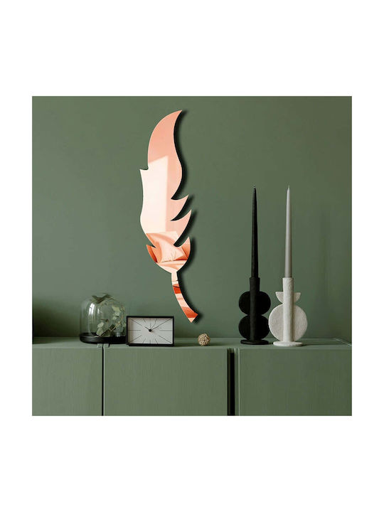 Wallity Oglindă de Perete cu Roz Ramă din Plastic 65x18cm 1buc
