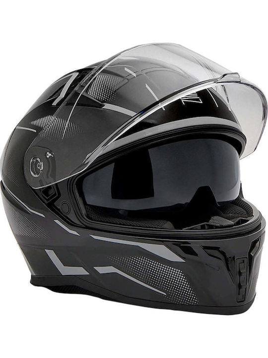 Zen ZN-869 Black/Grey Motorcycle Helmet Full Fa...