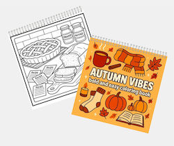 Obro Carte De Colorat Antistres Toamnă Vibes De Toamnă Adulți Copii 20 Pagini Groase 21x21 Cm