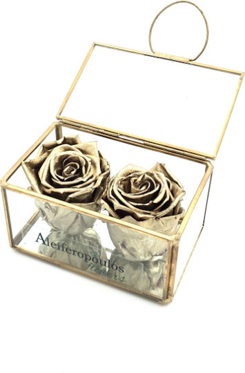 Forever Roses Preserved Gold Glass Golden Forever Rose Fr120
