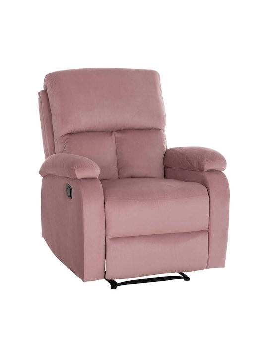 Πολυθρόνα Relax με Υποπόδιο Βελούδινη Ροζ 85x90x100cm