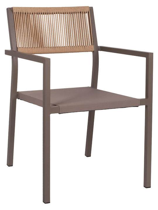 Outdoor Chair Aluminum Champagne 55.5x58.5x83cm