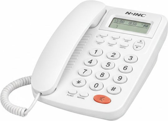 Ninc Ενσύρματο Τηλέφωνο Γραφείου για Ηλικιωμένους Λευκό KX-T2036CID