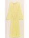 Maxi Dress for Wedding Christening Open Back with Lace Yellow