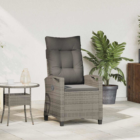 Outdoor Chair Metallic Gray 56x60x112cm