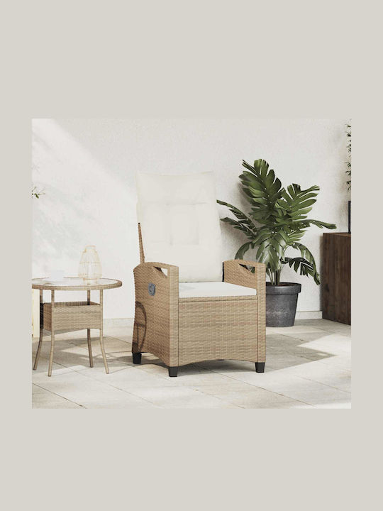 Outdoor-Stuhl Metallisch Beige 56x60x112εκ.