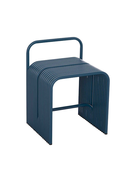 Stool For Living Room Metallic Blue Color 40x38x55cm