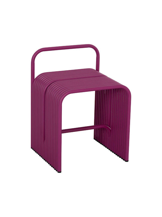 Stool For Living Room Metallic Purple Color 40x38x55cm