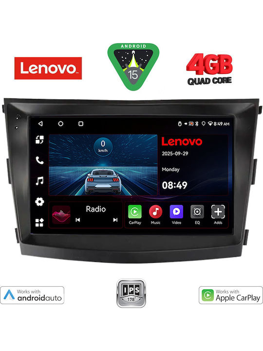 Lenovo Car Audio System for Ssangyong Tivoli 2016-2024 (Bluetooth/USB/WiFi/GPS/Apple-Carplay/Android-Auto) with Touch Screen 9"