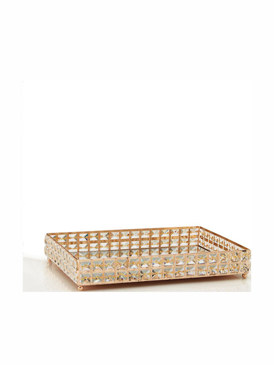 Wedding Tray made of Crystal with Mirror Gold 1pcs