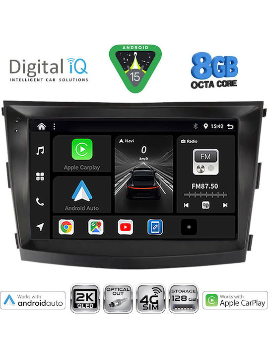 Digital IQ Car Audio System for Ssangyong Tivoli 2016-2024 (Bluetooth/USB/WiFi/GPS/Apple-Carplay/Android-Auto) with Touch Screen 9"