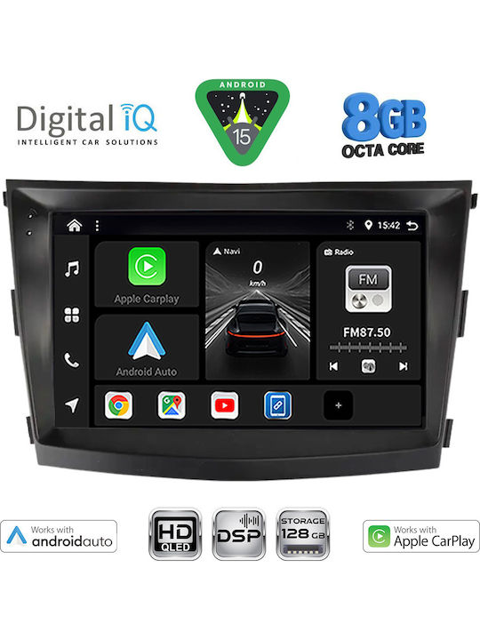 Digital IQ Car Audio System for Ssangyong Tivoli 2016-2024 (Bluetooth/USB/WiFi/GPS/Apple-Carplay/Android-Auto) with Touch Screen 9"