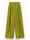 Women's High-waisted Fabric Trousers Relaxed Fit Green