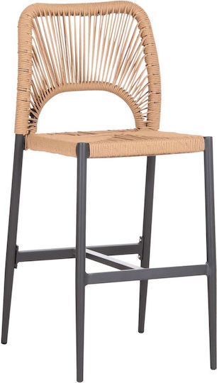 Σκαμπό Μπαρ Rattan Ανθρακί - Μπεζ Σκαμπό Μπαρ Rattan Ανθρακί - Μπεζ