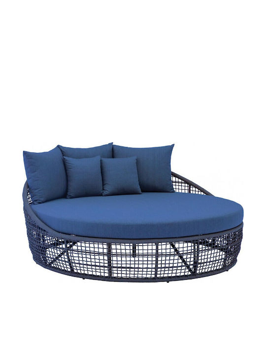 Șezlong Din Aluminiu Daybed Albastru 180x180x85cm