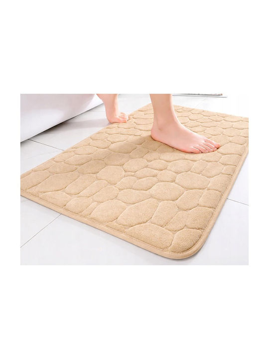 Rutschfest Badematte Memory-Schaum Rechteckig AT2760 Beige 50x80cm