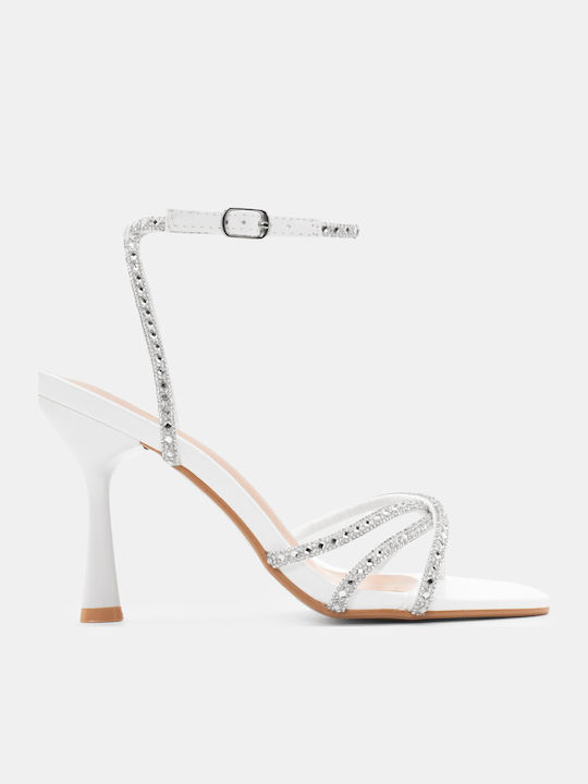 Luigi Sandalen mit Strass Weiß