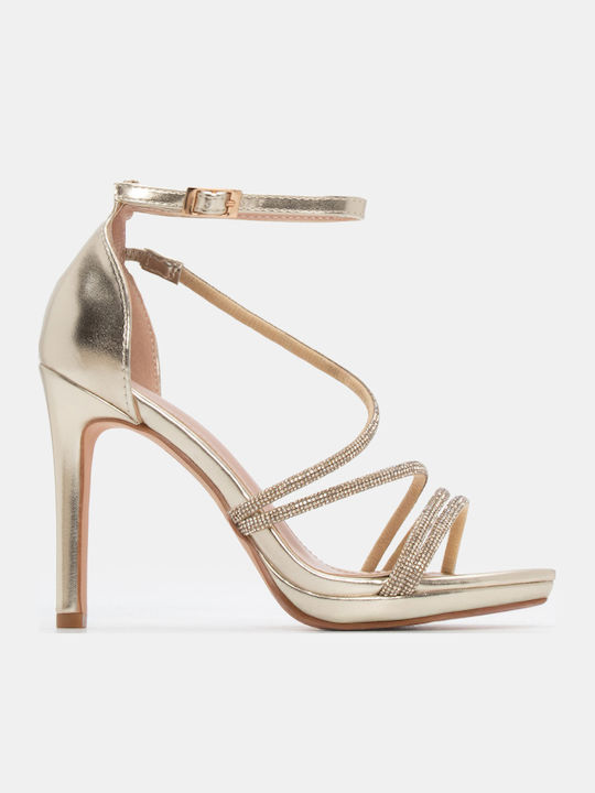 Luigi Sandals with Strass Gold
