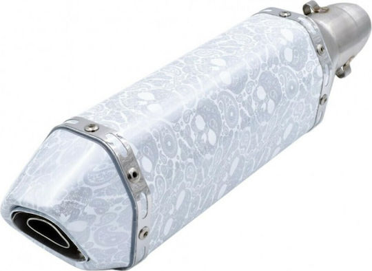 Țeavă De Eșapament 37-53mm Alb Gri Cu Model