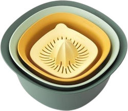 Brabantia Tasty Μπολ Ανάμειξης 3,2lt 1,5lt Τρυπητό 2,4lt Στίφτης Κανάτα Μεζούρα 0,5lt Σετ 5 Τεμαχίων 100% Ανακυκλώσιμο Πλαστικό