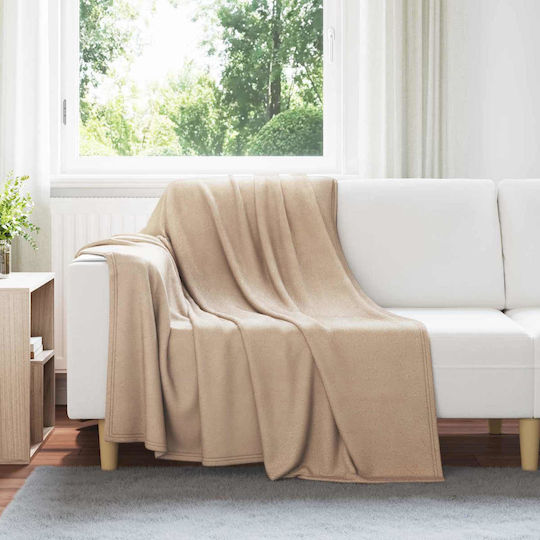 vidaXL Фотьойл Throw Полар 200x150см Камилска Таралежка