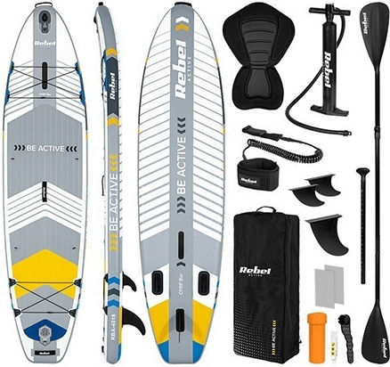 Rebel Inflatable SUP Board with Length 3.35m Gray