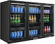 Karamco Getränkekühlschrank Rückwandbar 212l mit Drei Türen Höhe 84.5xBreite 290xTiefe 52cm