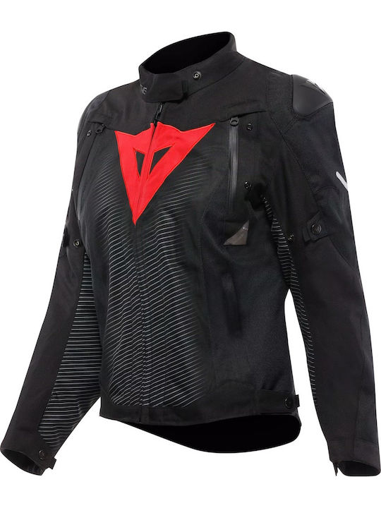 Dainese Super Sprint Winter Women Riding Jacket Waterproof Black/Black/Red Lava