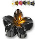 Hair Claw Clip With Gold Glitter Flower 8 Cm 6 Colours 1 Piece