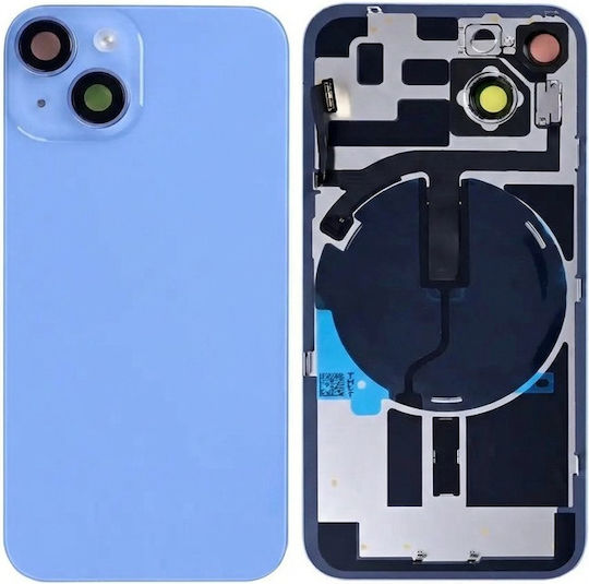 Apple Iphone 14 Back Glass Nfc Enlarge Camera Frame Blue Compatible