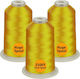 Embroidery Thread Set 3 Spools 5000 M Yellow Color