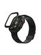 Mageasy Fortiz Ar 9h Plastic Case with Glass in Black color for Apple Watch 49mm