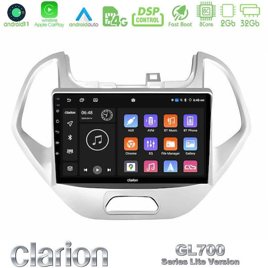 Clarion Ηχοσύστημα Αυτοκινήτου για Ford Ka 2016-2020 (Bluetooth/USB/WiFi/GPS/Apple-Carplay/Android-Auto) με Οθόνη Αφής 9"