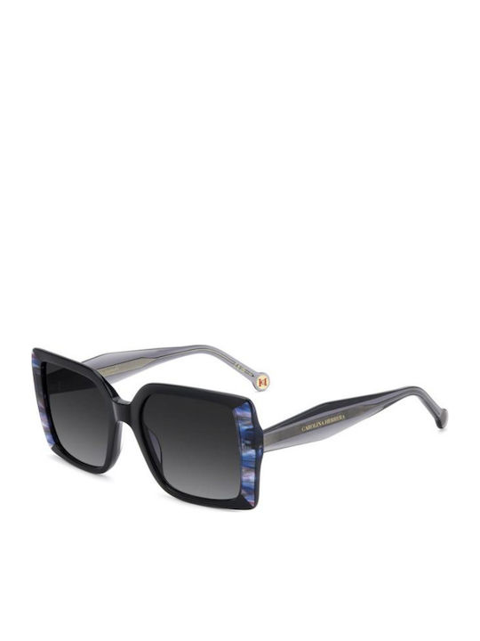 Carolina Herrera Unisex Sunglasses with Black Horn-Rimmed Frame and Grey Gradient Lenses HER 0391/S 807/9O