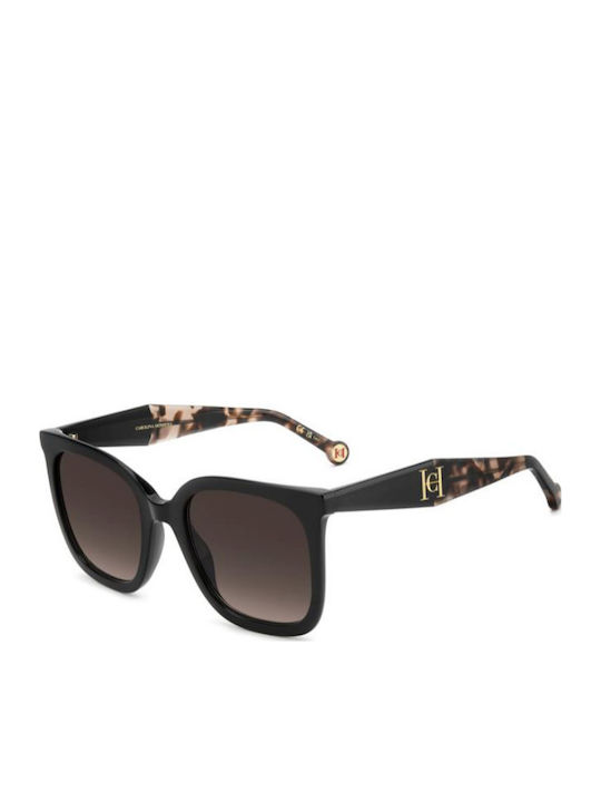 Carolina Herrera Her Unisex Ochelari De Soare Cu Ramă Neagră Din Plastic Și Lentilă Neagră