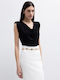 Women's Blouse Drape Black