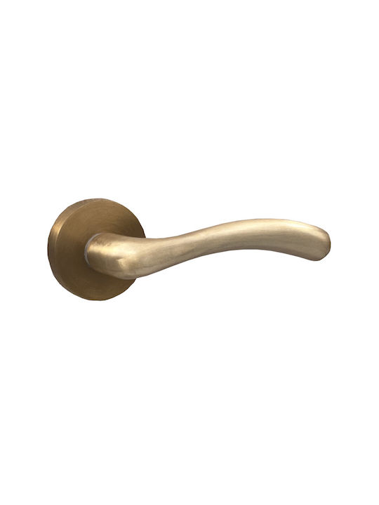 Deco Ceramica Buton Ușa Din Mijloc Rosette DK1172-47 Pereche Cu Mâner Mat Oțel