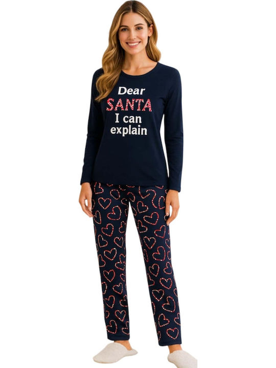 Elite Winter Damen Pyjama-Set Blue