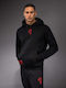 Sweatshirt with Hood Black/red