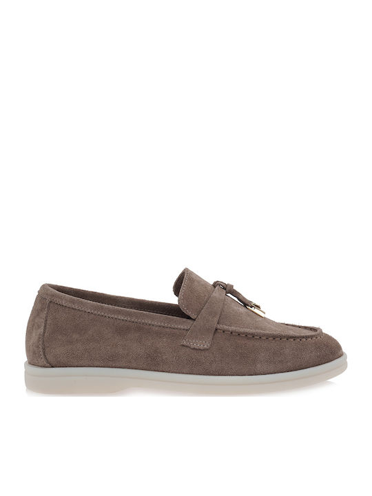 Δερμάτινα Γυναικεία Loafers σε Καφέ Χρώμα