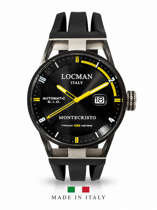 Locman Italy Men's Watch 44mm Automatic with Black Rubber Strap