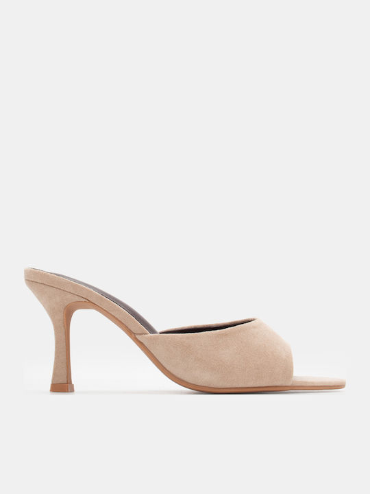 Luigi Suede Women's Mules with Thin High Heel i...